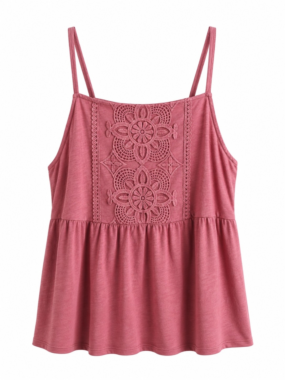 torrid Rose Dust Crochet-Front Spaghetti Strap Camisole Sz 2X